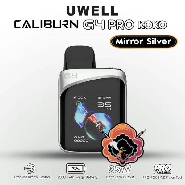 Uwell Caliburn G4 Pro KOKO Pod Kit Mirror Silver