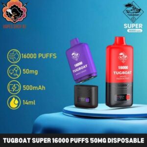 tugboat super 16000 puffs 50mg disposable vape in dubai