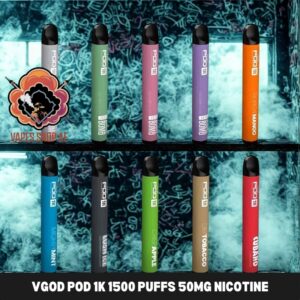 vgod pod 1k 1500 puffs 50mg nicotine disposable vape