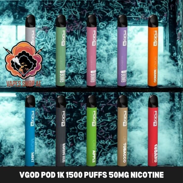 vgod pod 1k 1500 puffs 50mg nicotine disposable vape