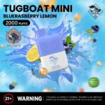 Tugboat Mini 2000 Puffs 2 Nicotine Disposable Vape in UAE Blueberry bubble gum
