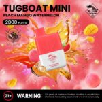 Tugboat Mini 2000 Puffs 2 Nicotine Disposable Vape in UAE peach Mango Watermelon