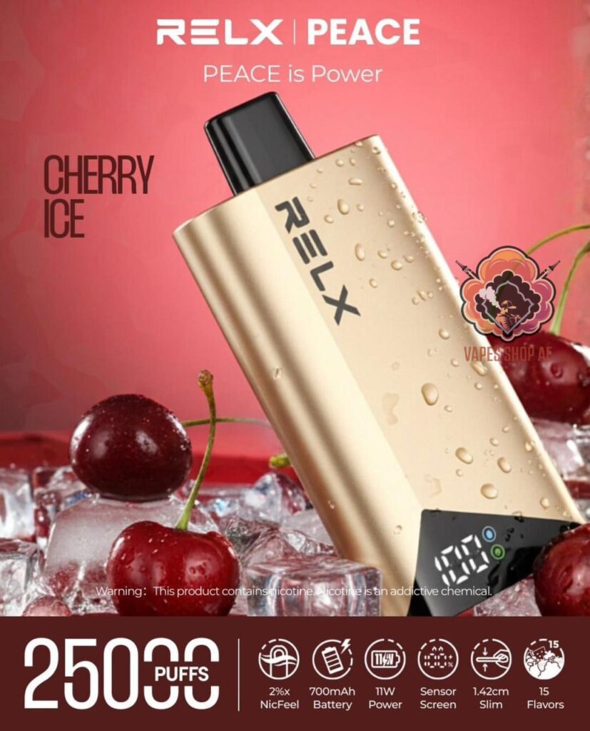 RELX Peace 25k puffs 20MG Disposable Vape in Dubai Cherry Ice