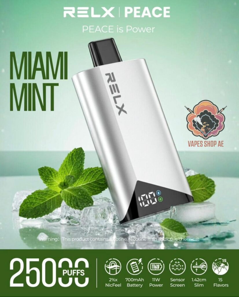 RELX Peace 25k puffs 20MG Disposable Vape in Dubai Miami Mint
