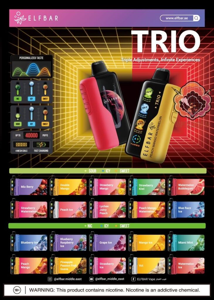 elfbar trio up to 40000 puffs 50mg