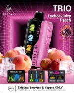 elfbar trio up to 40000 puffs 50mg lychee juicy peach