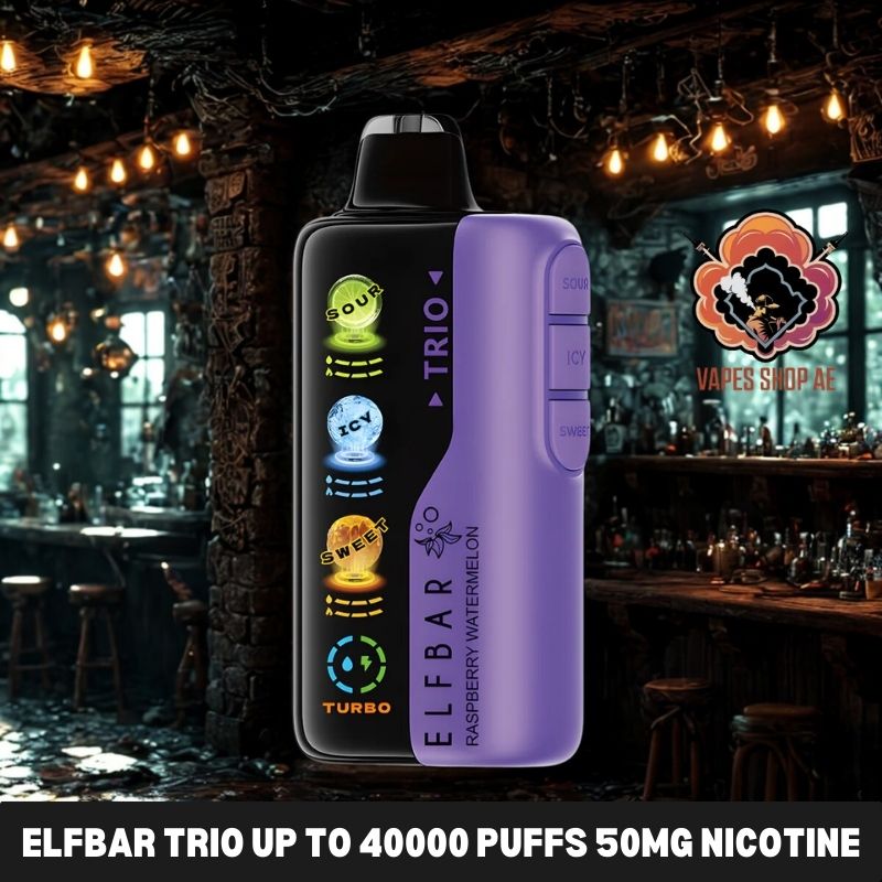 elfbar trio up to 40000 puffs 50mg nicotine 4 mesh coil disposable vape