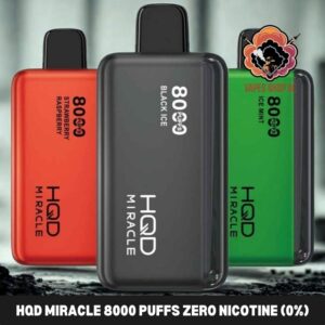 hqd miracle 8000 puffs zero nicotine 0% disposable vape in dubai