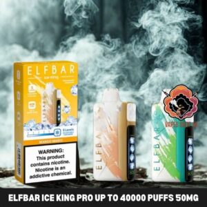 elfbar ice king pro up to 40000 puffs 50mg nicotine ice control disposable vape
