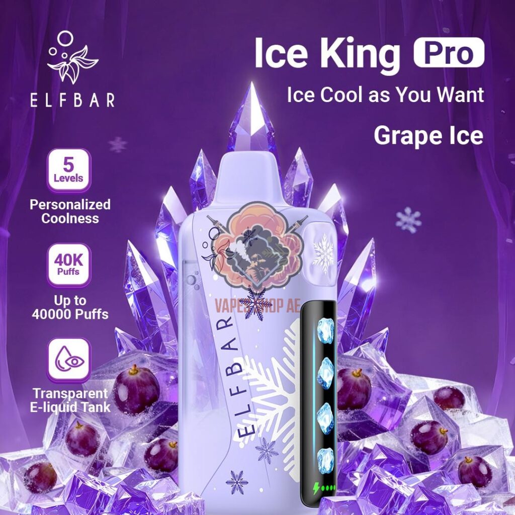 elfbar ice king pro up to 40000 puffs grape ice