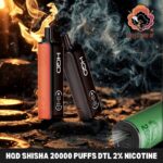 hqd shisha 20000 puffs dtl 2 nicotine disposable vape