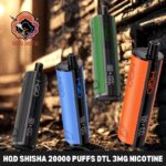 hqd shisha 20000 puffs dtl 3mg nicotine disposable vape