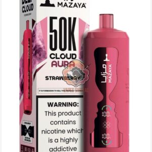 mazaya cloud aura 50000 puffs disposable vape 6mg in the uae strawberry