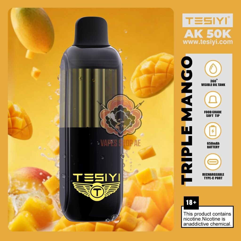 tesiyi ak 50000 puffs disposable vape 50mg in the uae triple mango