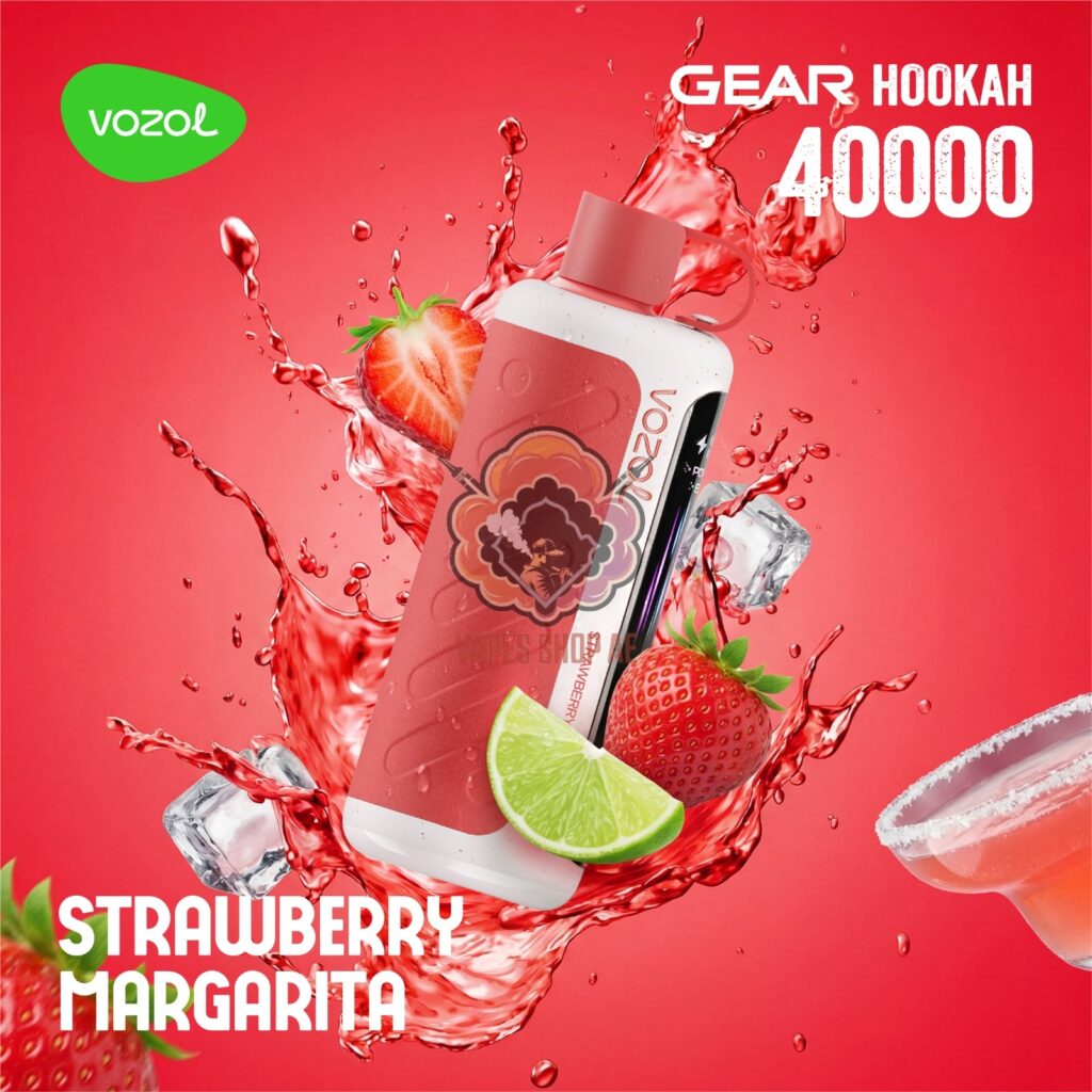 vozol gear hookah 40000 puffs strawberry margarita