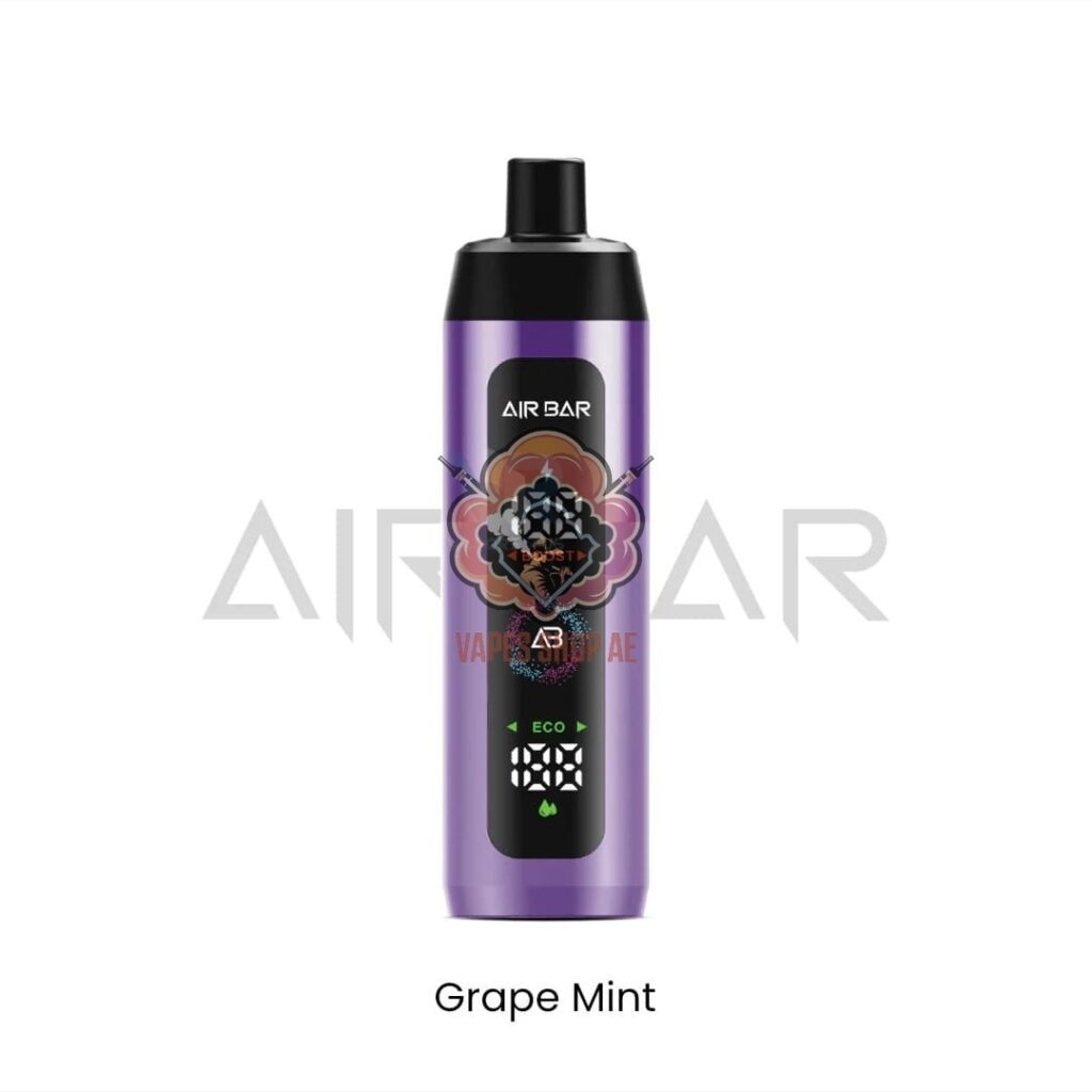 airbar e shisha 15000 puffs 3mg nicotine dtl vape grape mint