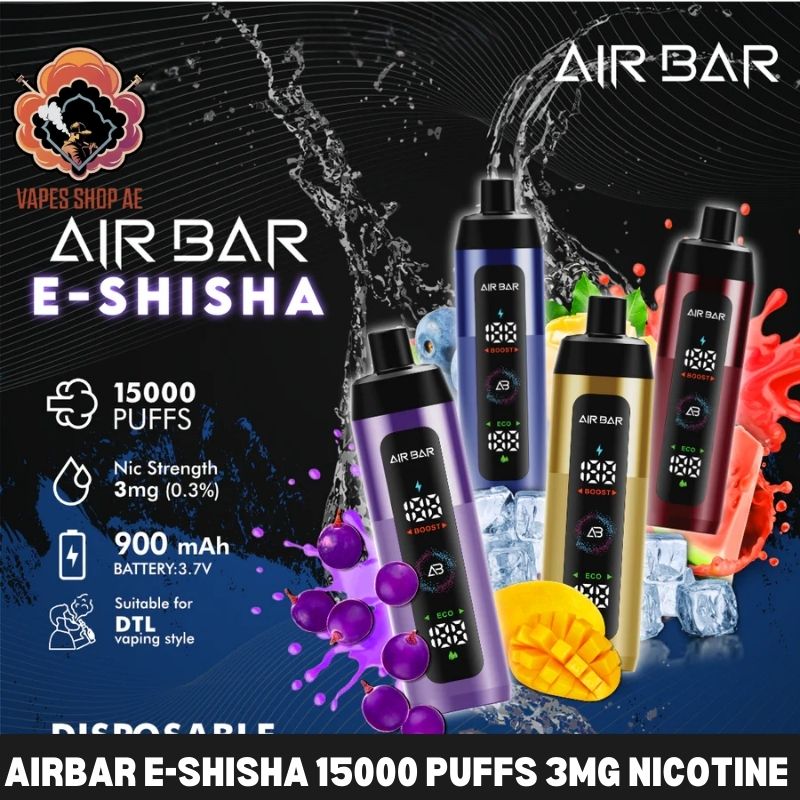Airbar E-shisha 15000 puffs 3mg nicotine