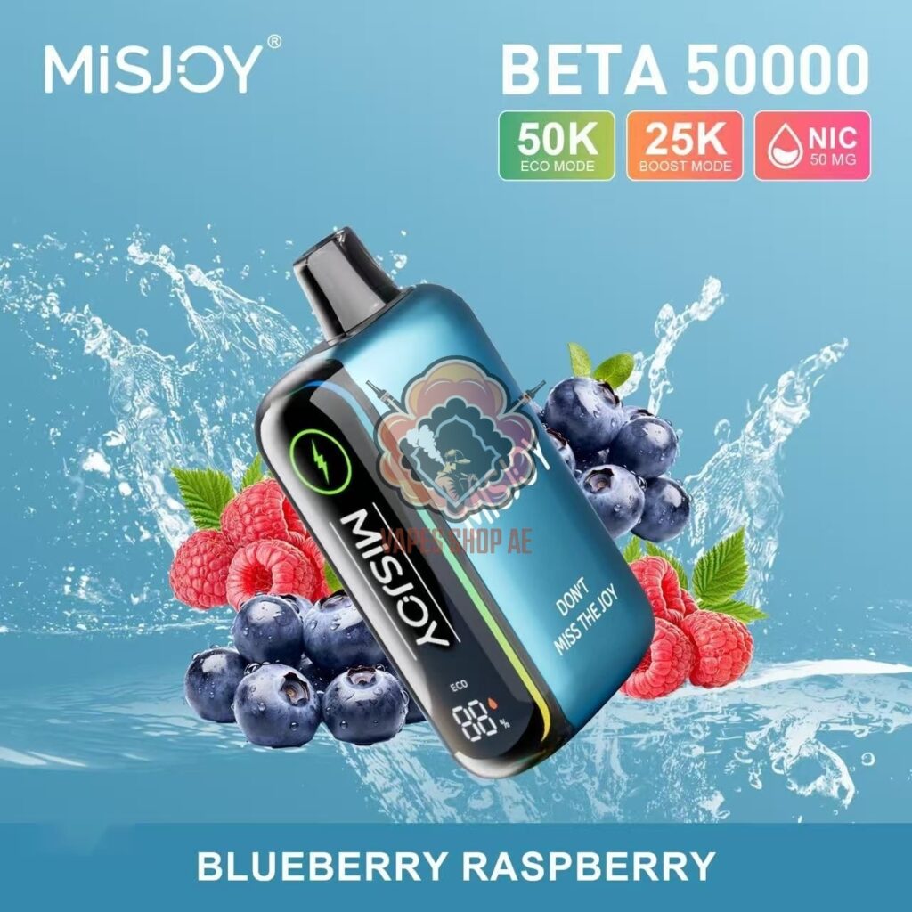 misjoy beta 50000 puffs disposable vape 50mg in the uae blueberry raspberry