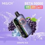 misjoy beta 50000 puffs disposable vape 50mg in the uae grape ice