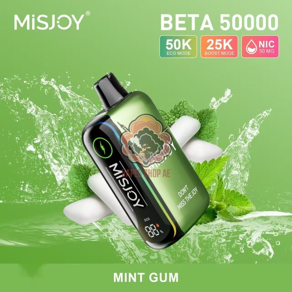 misjoy beta 50000 puffs disposable vape 50mg in the uae mint gum