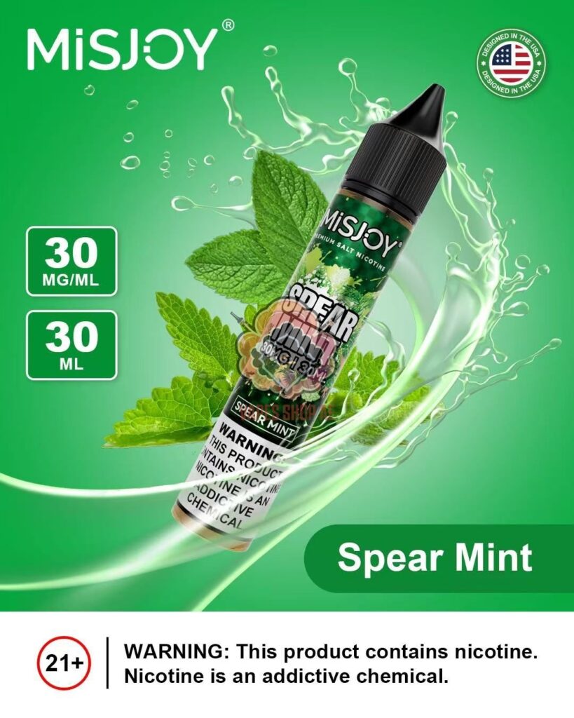 misjoy premium salt nicotine 30mg 30mg liquid usa brand spear mint