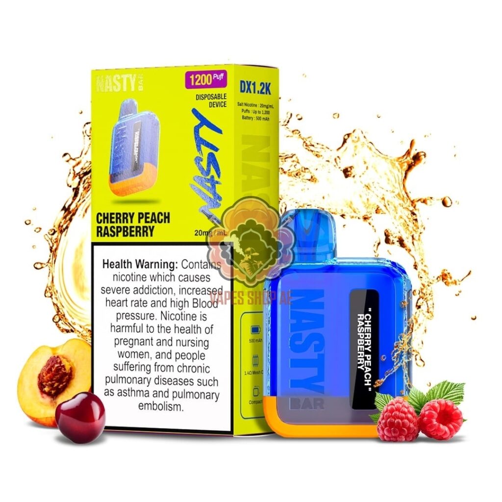 nasty bar 1200 puffs 20mg nicotine none rechargeable vape cherry peach raspberry