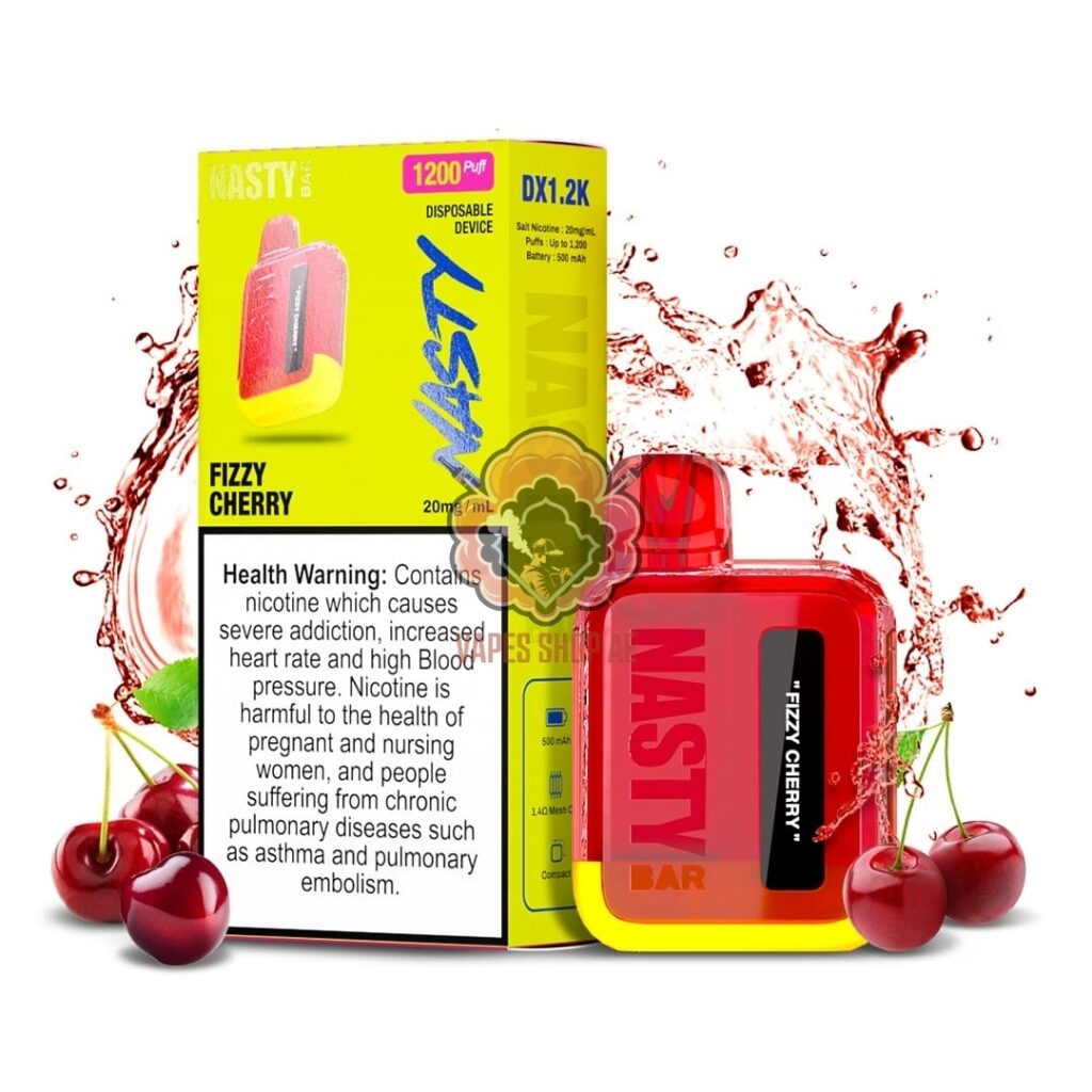 nasty bar 1200 puffs 20mg nicotine none rechargeable vape fizzy cherry