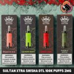 sultan xtra shisha dtl 100k puffs 2mg nicotine triple mesh vape