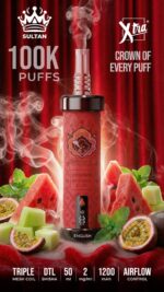 sultan xtra shisha dtl 100k puffs 2mg nicotine triple mesh vape english love 66