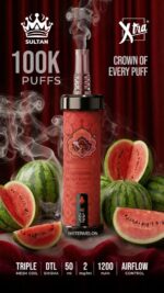 sultan xtra shisha dtl 100k puffs 2mg nicotine triple mesh vape watermelon