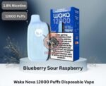 waka nova 12000 puffs 18mg disposable vape blueberry sour raspberry