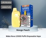 waka nova 12000 puffs 18mg disposable vape mango peach