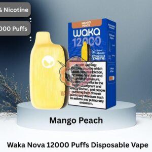waka nova 12000 puffs 18mg disposable vape mango peach