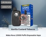 waka nova 12000 puffs 18mg disposable vape vanilla custard tobacco