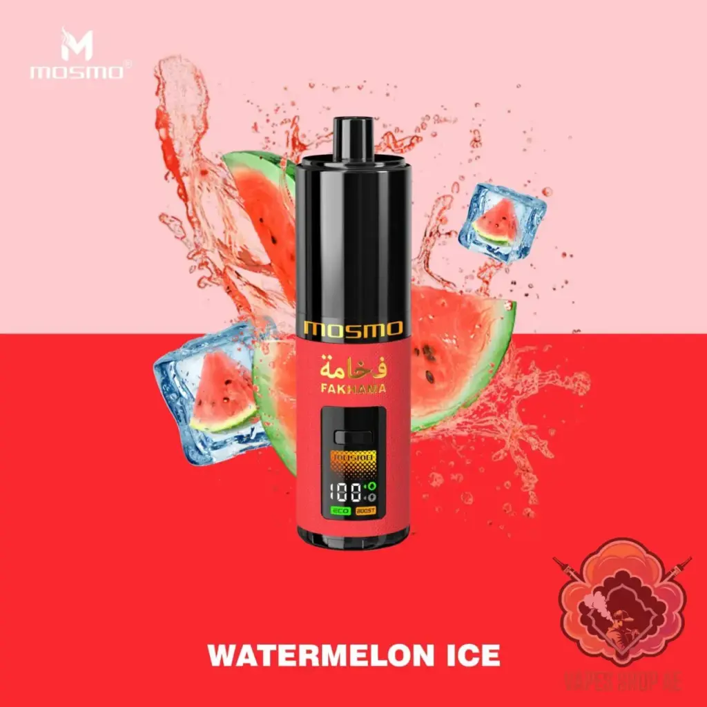 mosmo fakhama 60k disposable vape kit and prefilled pod in dubai uae watermelon ice
