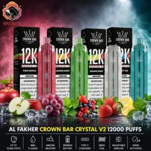 Al-Fakher-Crown-Bar-Crystal-V2-12000-Puffs-6mg-Disposable-Vape-in-Dubai