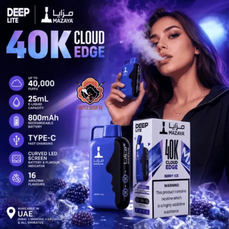 Mazaya Deep Lite Cloud Edge 40000 Puffs Disposable Vape in Dubai, UAE