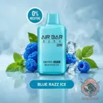 airbar nano 0 zero nicotine 1200 puffs disposable vape blue razz ice