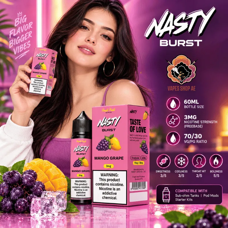 nasty burst 3mg 60ml vape juice in uae